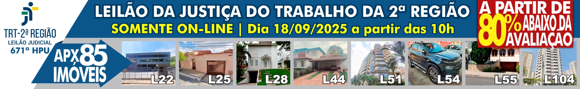 Banner topo - Leilao TRT2 - 671LJU